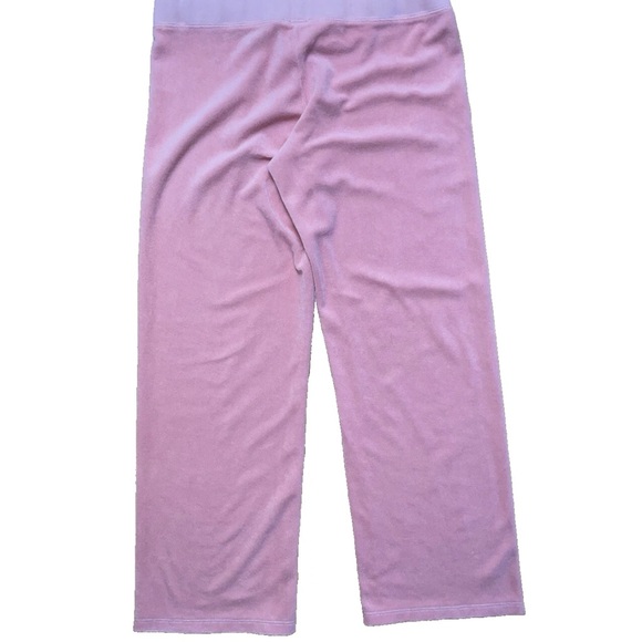 Vintage Y2K Juicy Couture Pink Terry Low Rise Pink Small Crop Slim Wide Leg Pant - Picture 5 of 12